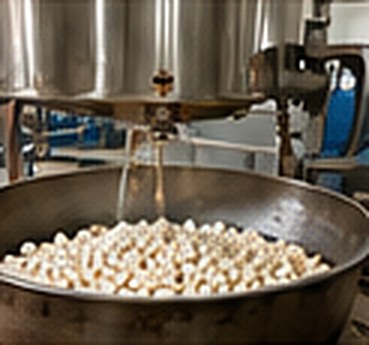 Makhana being processed in a steel roasting pan